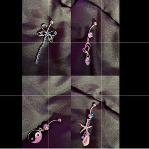 belly piercing rings ( set of 4)